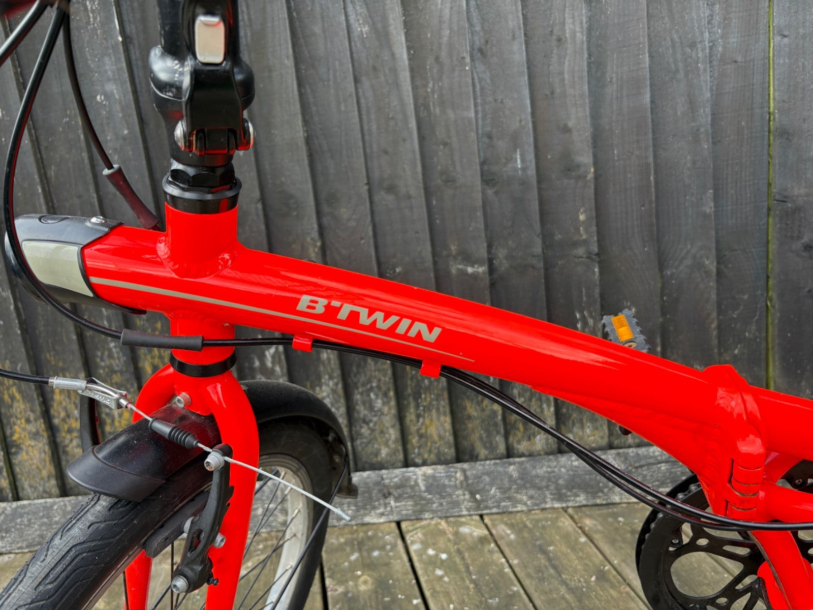 Decathlon B'Twin Tilt 500 Folding Bike 7 Speeds Red Orange