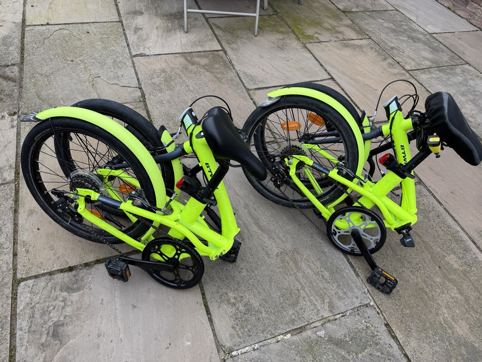 BTWIN Foldable 500 20" Folding Bikes x2, Lightweight, Compact