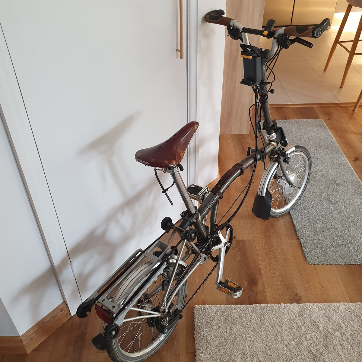 Brompton Folding Bike 2020, Lightweight, 6 Speed, Raw Lacquer & Brooks Saddle