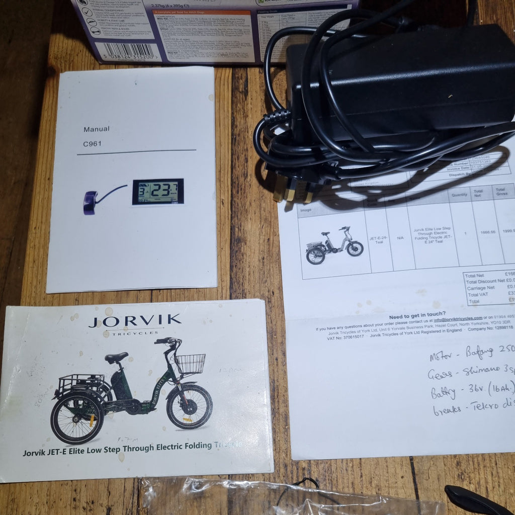 2022 Jorvik Elite Folding E-Tricycle JETE 24"  Wheels. 30 miles from new.
