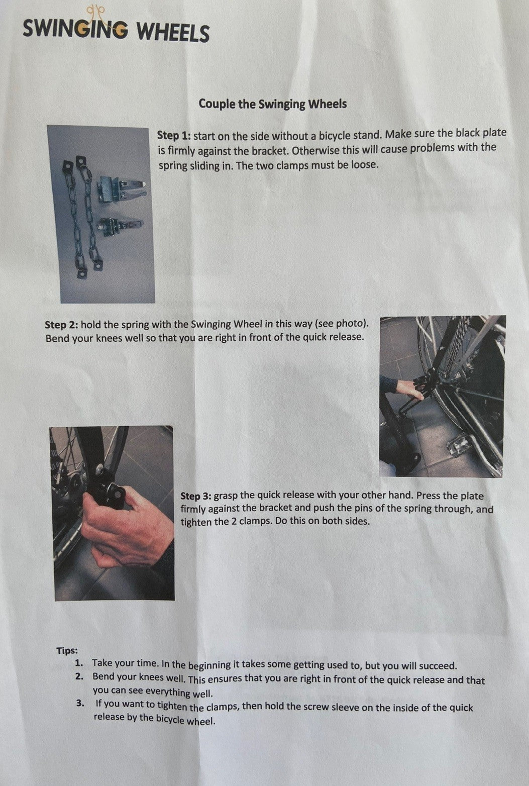 BIKE TO TRICYCLE CONVERSION KIT-DUTCH ENGINEERED- SWINGINGWHEELS/DOUBLE TWELVES
