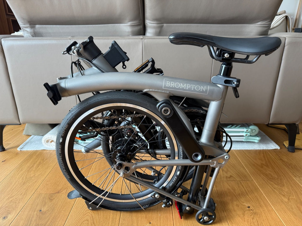 Brompton T-Line 4-Speed Titanium Folding Bike Low Handlebar- Excellent Condition