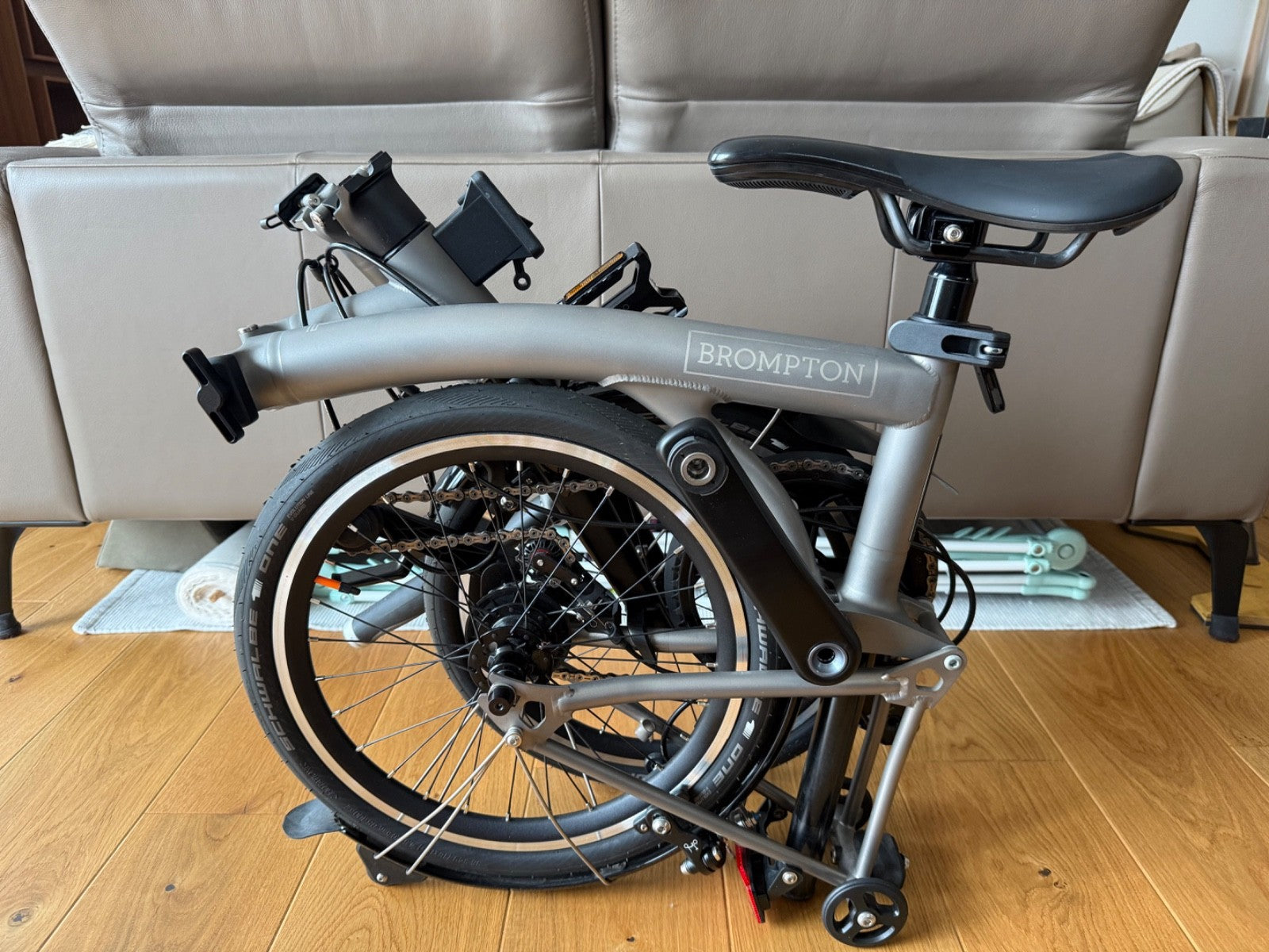 Brompton T-Line 4-Speed Titanium Folding Bike Low Handlebar- Excellent Condition