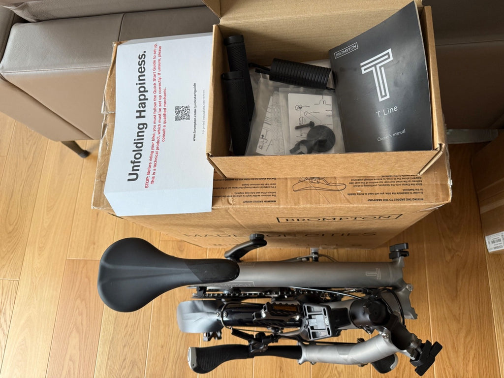Brompton T-Line 4-Speed Titanium Folding Bike Low Handlebar- Excellent Condition