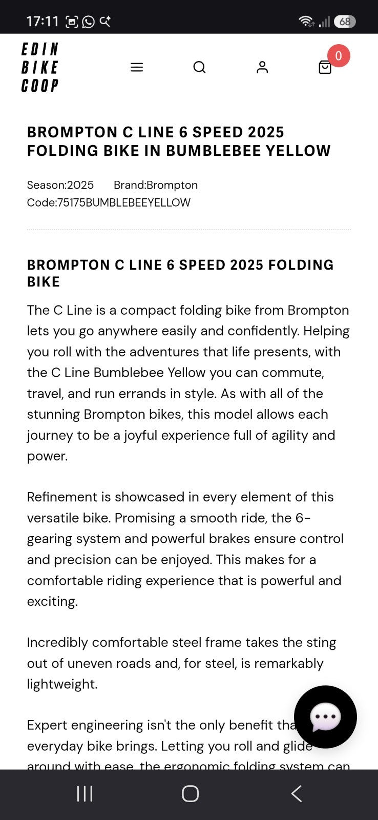 BROMPTON C LINE,  6 SPEED