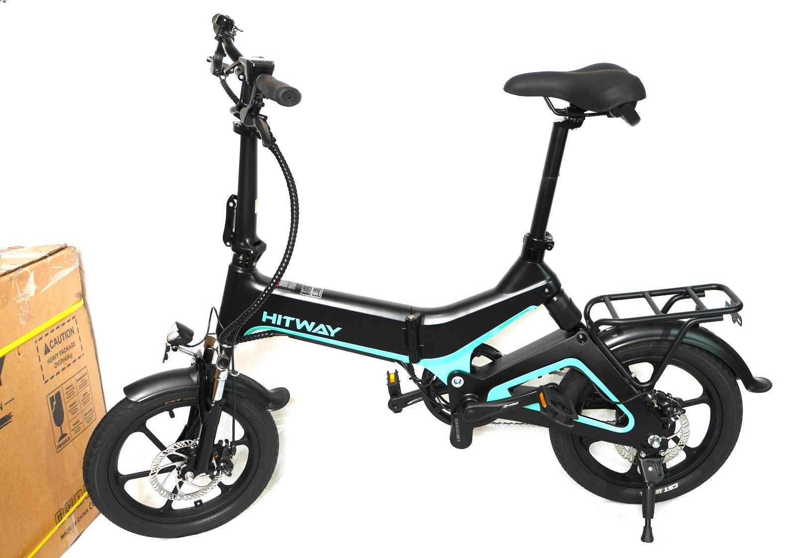 HITWAY BK2  Folding Bike, 16-inch Wheels, Black