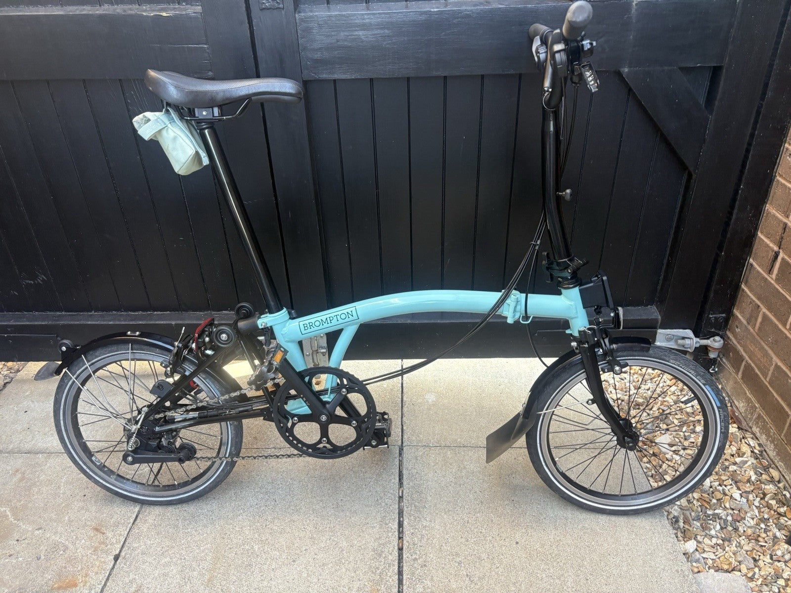 Brompton folding bike 6 speed c line black edition Turkish green - extras