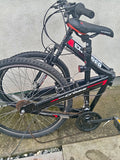 Cross Explorer Folding Bike 26 in Flat Bar Twist Grip V-Brake Front Sus Black