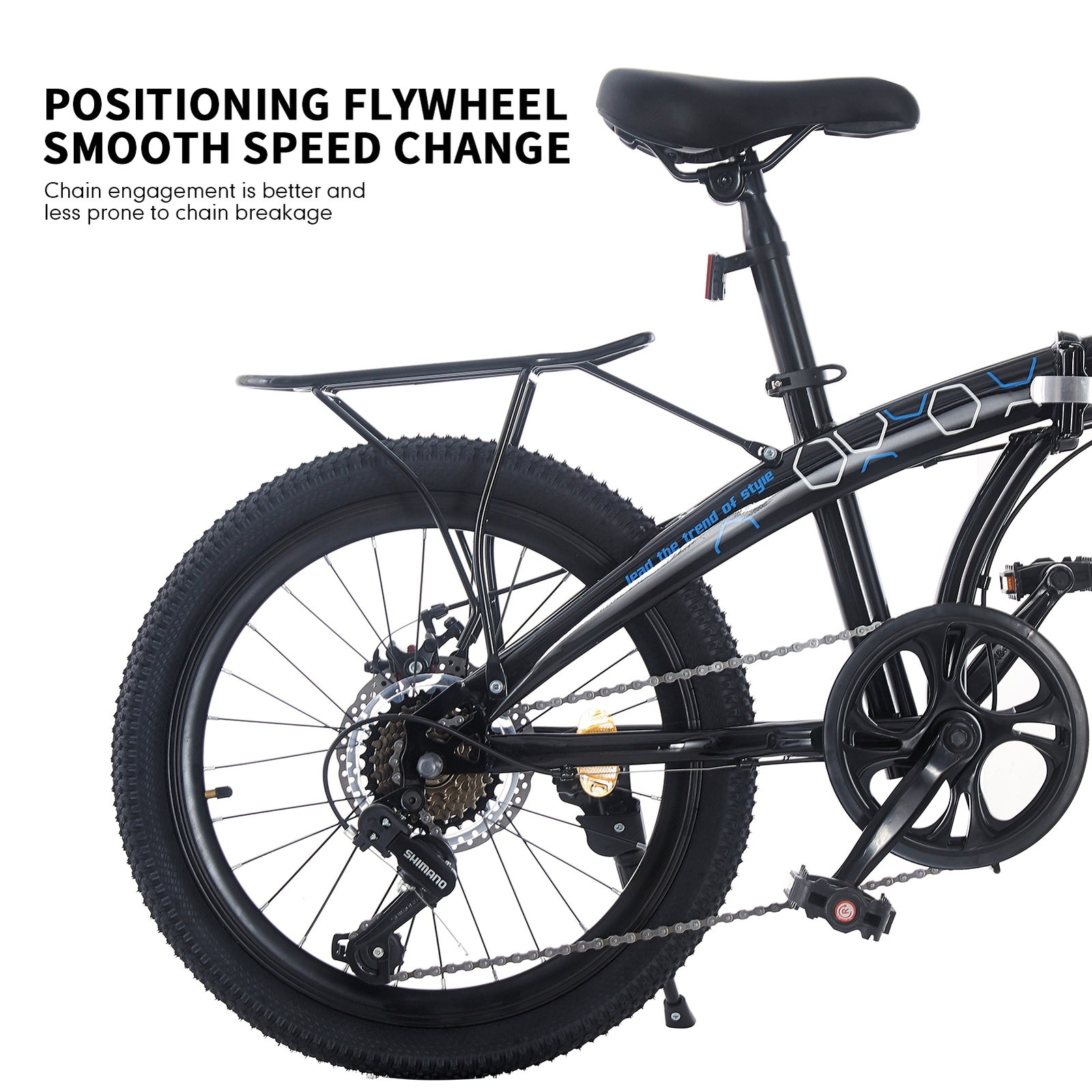Folding Bicycle 20 Inch Bikes for Adults 7-Speed Variable Foldable City Bicycle