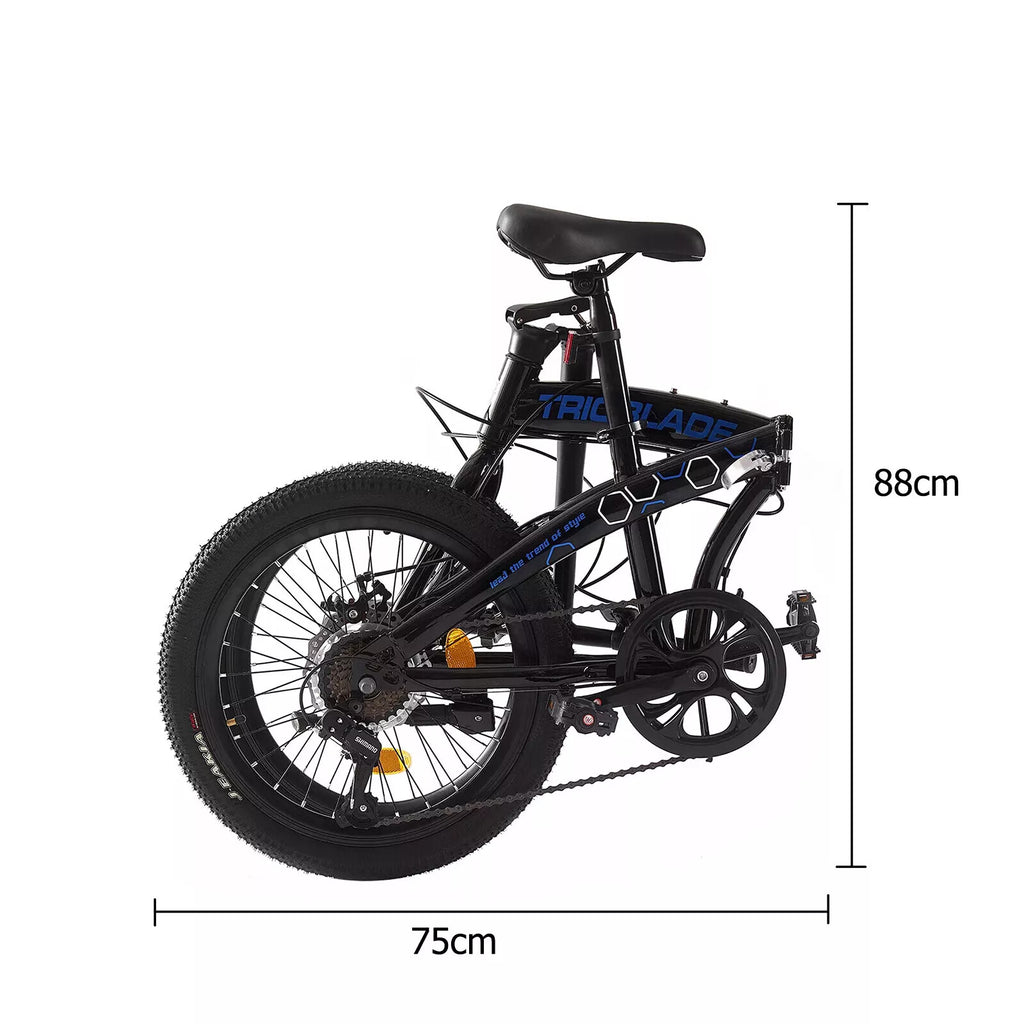 Folding Bicycle 20 Inch Bikes for Adults 7-Speed Variable Foldable City Bicycle