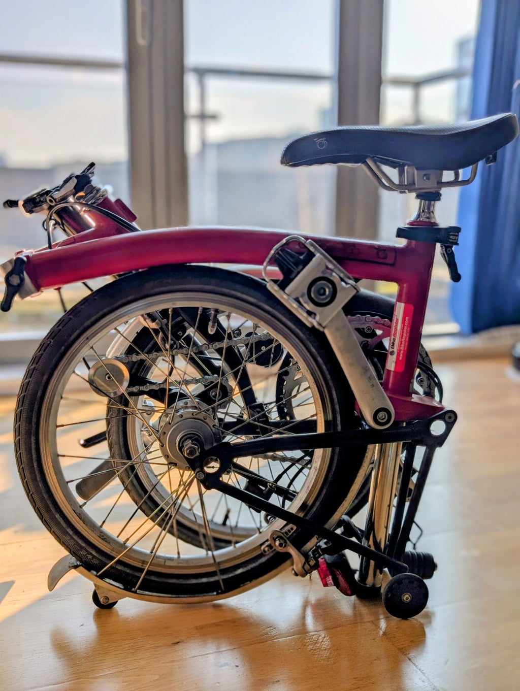Brompton Folding Bike- Red and Black GUC