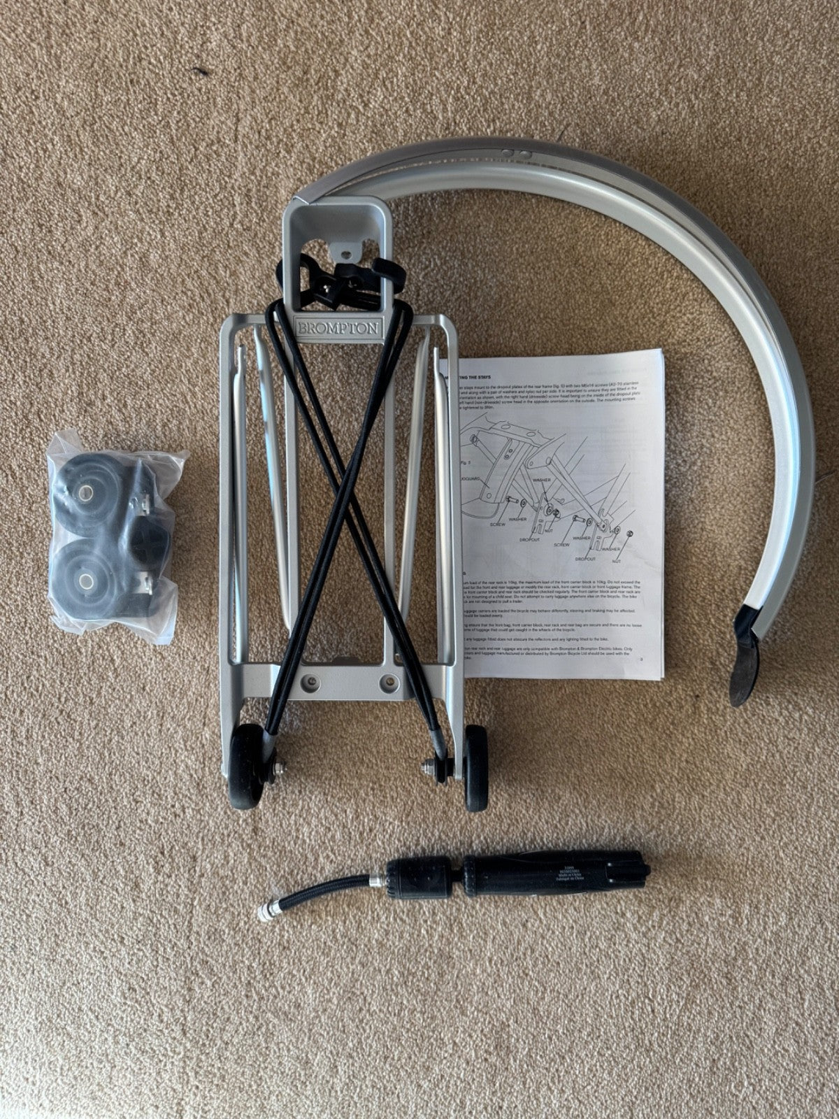 Brompton Superlight 6-Speed, Titanium Rear, Hub Dynamo, Very Low Use