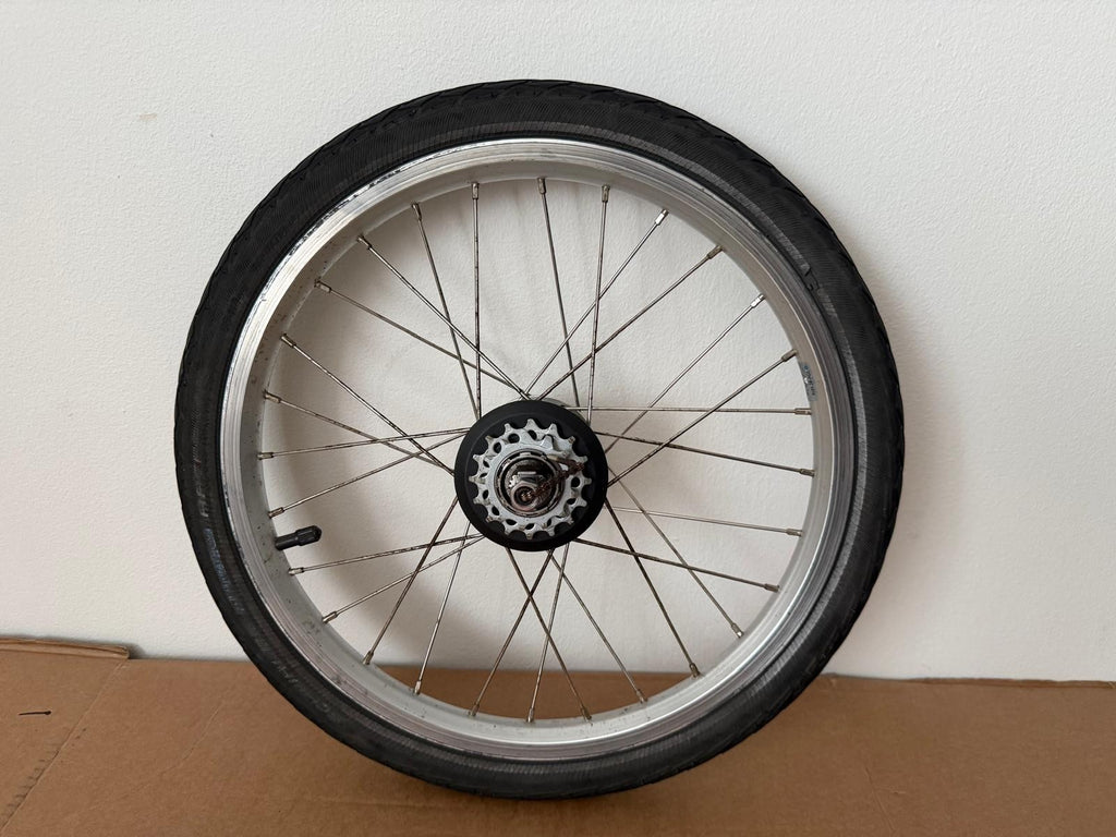 Brompton Folding Bike 6 Speed " Rear Wheel with Tyer- Silver