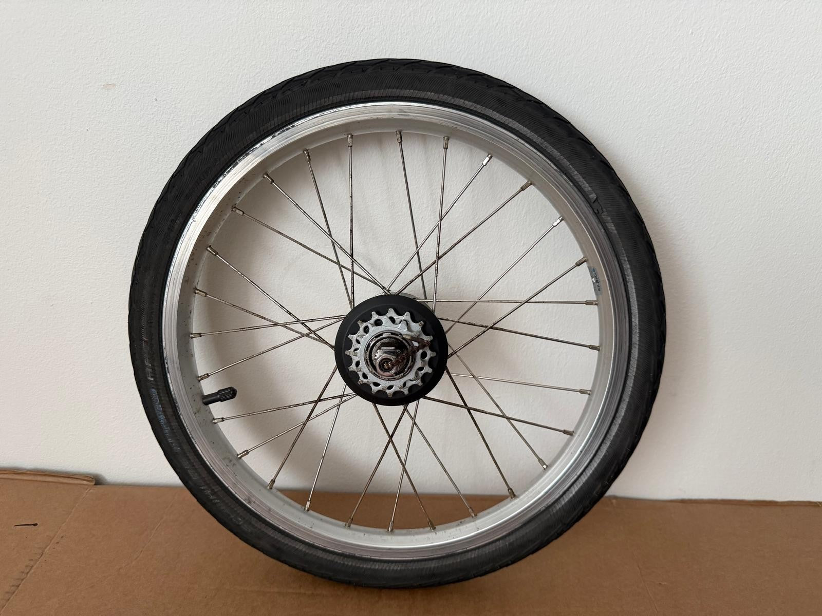Brompton Folding Bike 6 Speed " Rear Wheel with Tyer- Silver