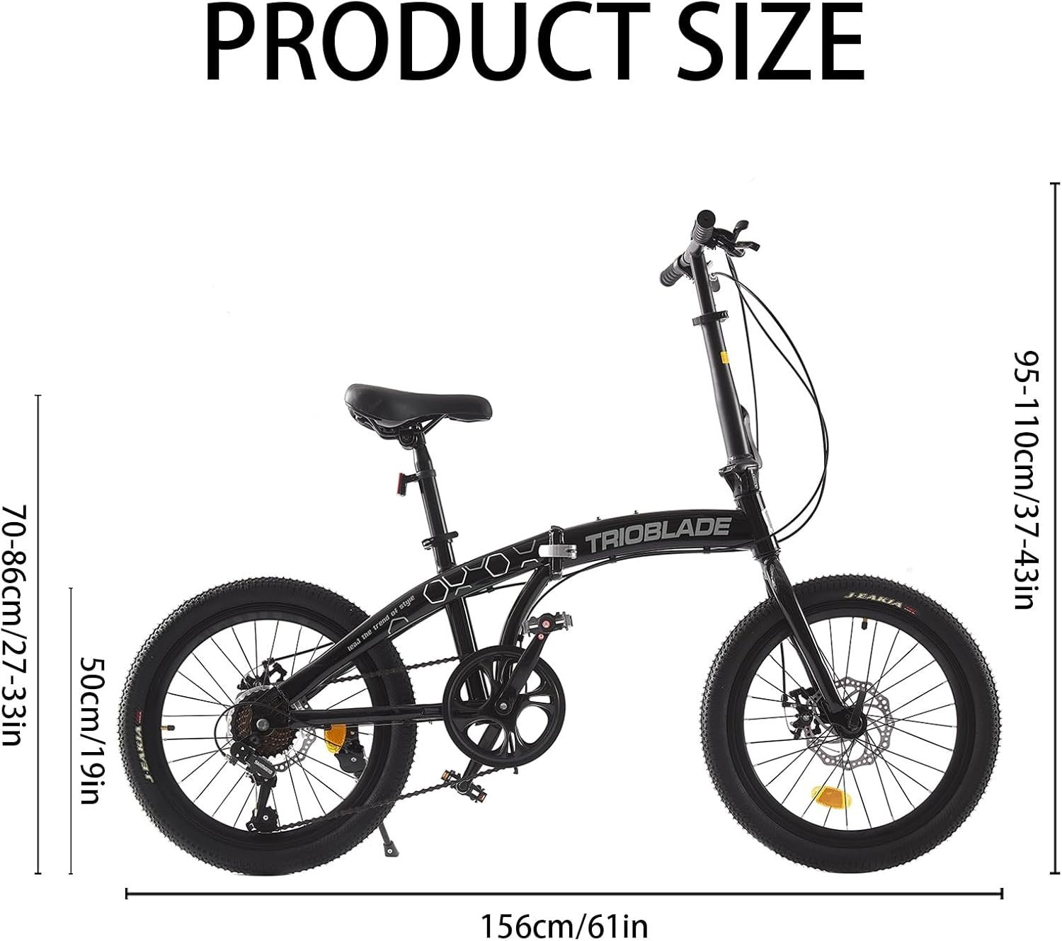 20” Folding Bike Lightweight Aluminum Frame 7-Speed Shimano Disc Brakes