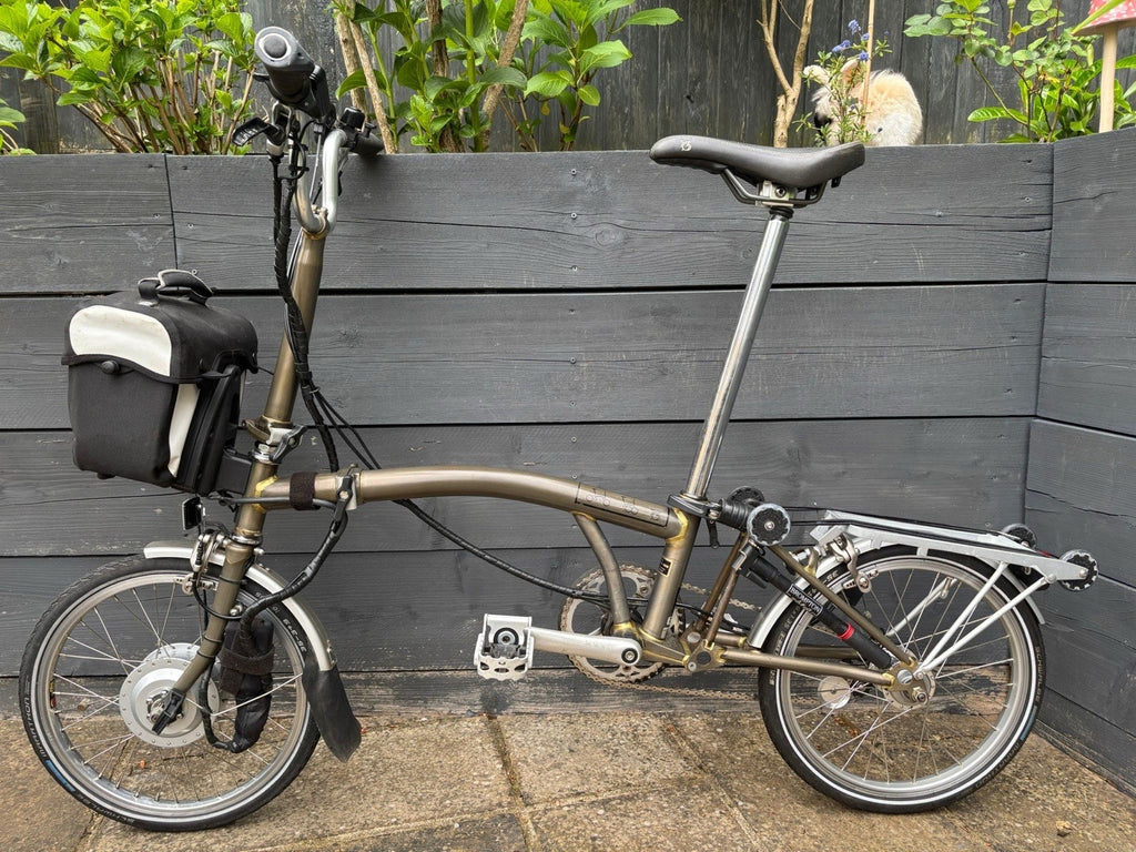 Brompton M3L Folding Bicycle + Assist in Raw Lacquer - Only Light Leisure Use