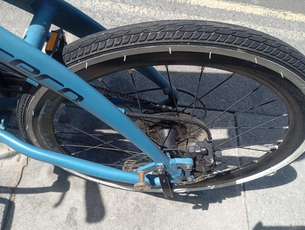 Carrera Intercity Disc 9 Speed Folding Bicycle Matte Blue Adult Fold Up Bike