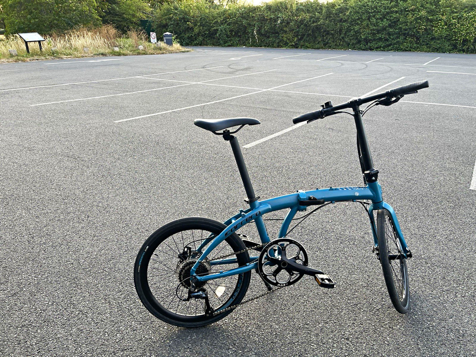 Carrera Intercity Disc 8-Speed Folding Bike.  Edition Matte Teal Blue 20inch