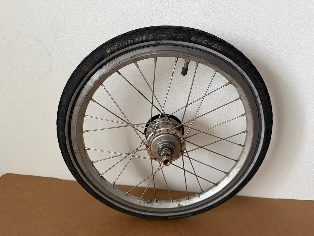 Brompton Folding Bike 6 Speed " Rear Wheel with Tyer- Silver
