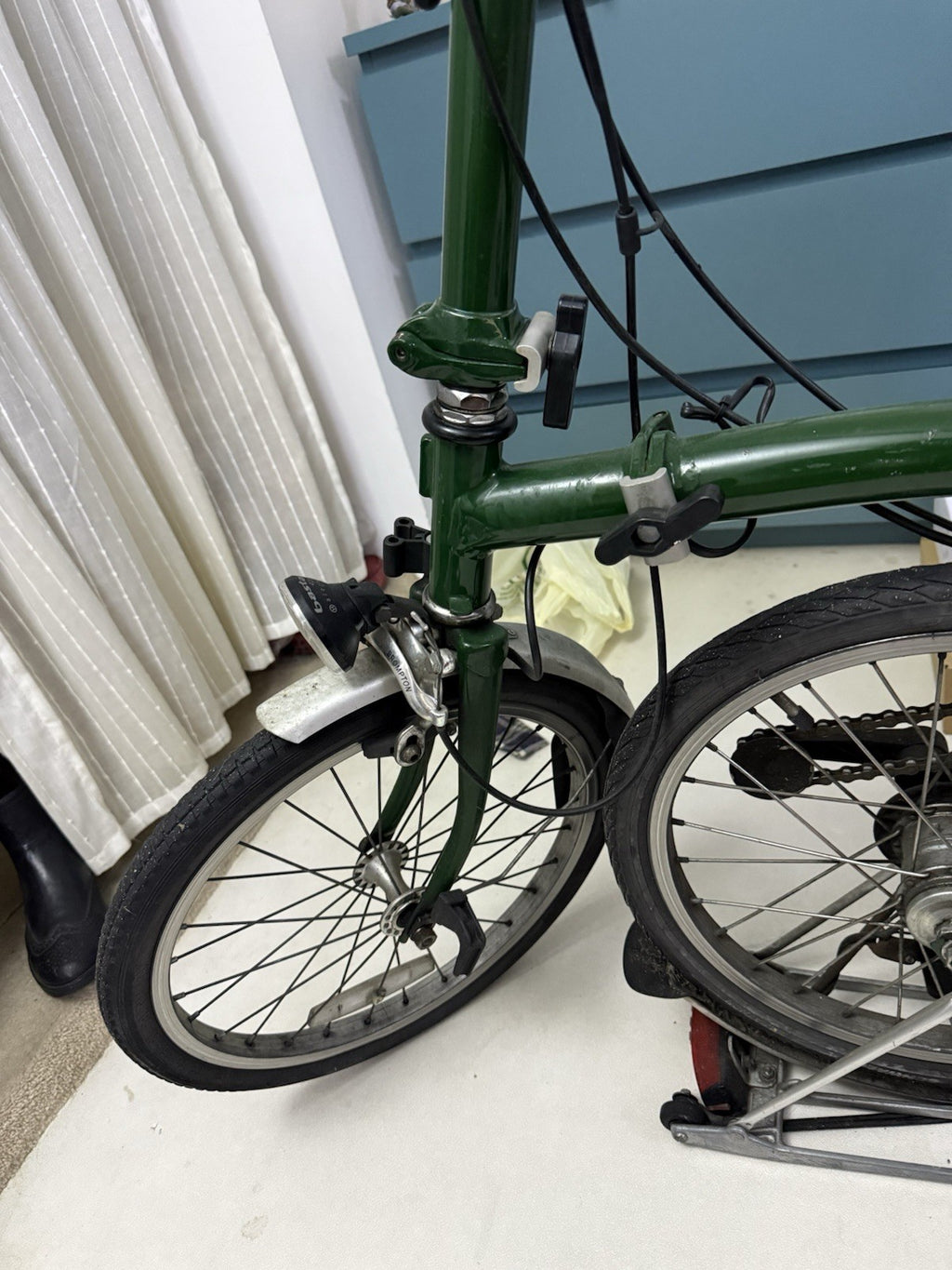 Brompton M3R Folding Bike Green, Mudguards & Rear Rack, Side Pull Caliper