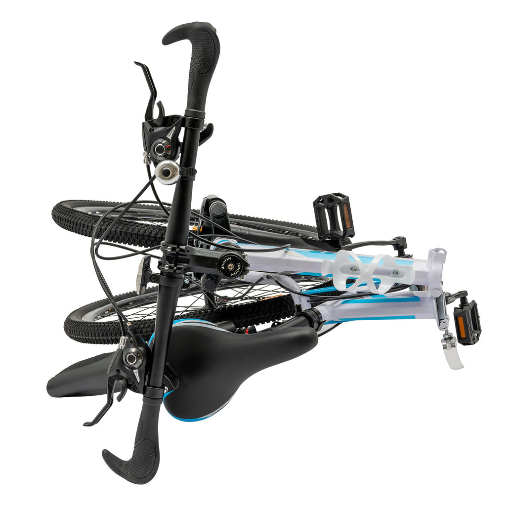 26" Folding Mountain Bike 21 Speed Men Bikes MTB Bicycle School Dual Disc Brake