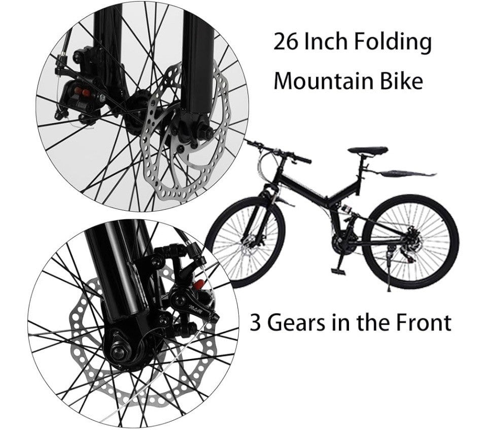26-inch Folding Mountain Bike 21-Speed, Suspension, Foldable ( Levkitch ? )  NEW