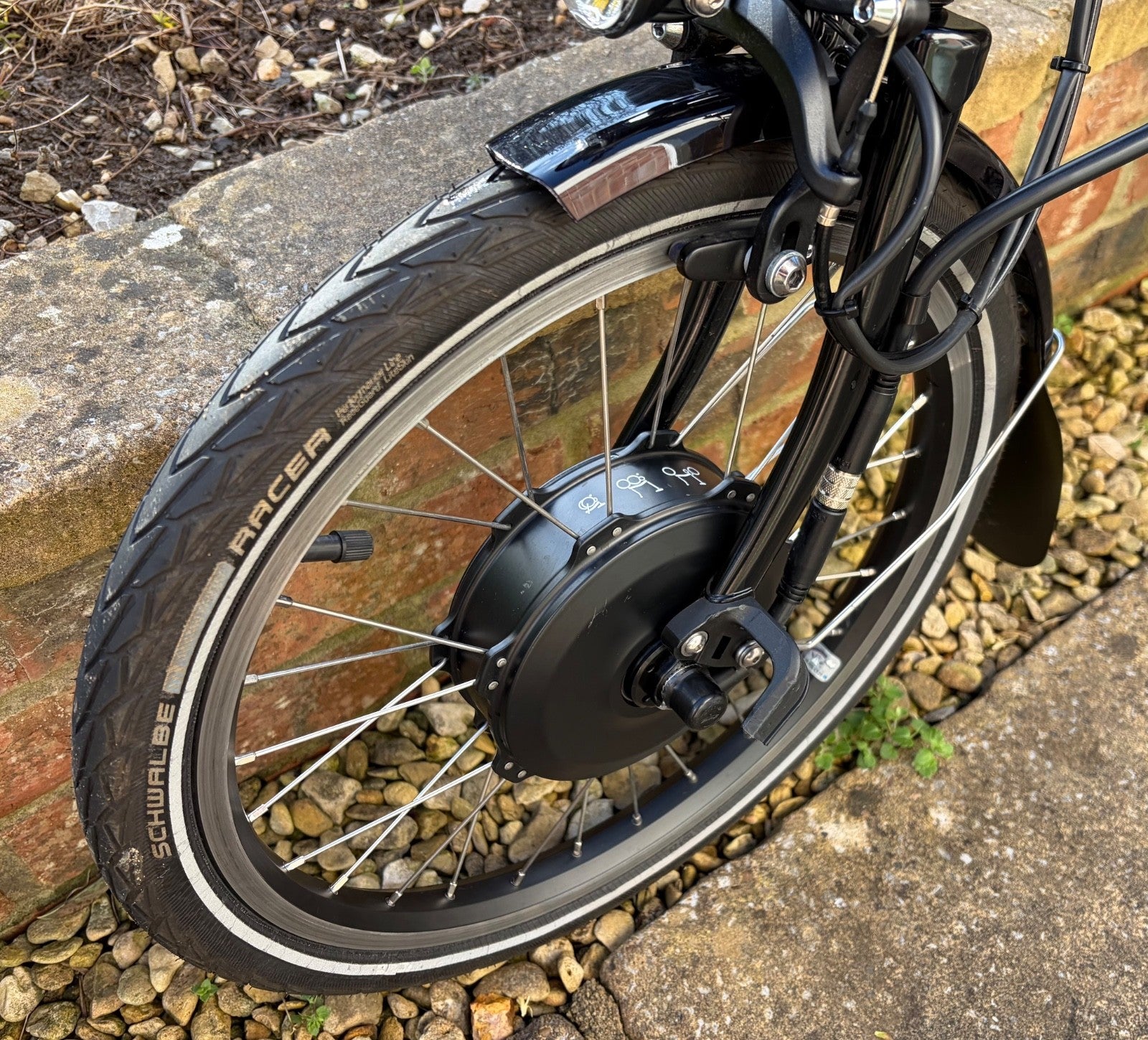 Brompton Elec Folding Bike 6 Speed - Blue Frame & Rear Rack