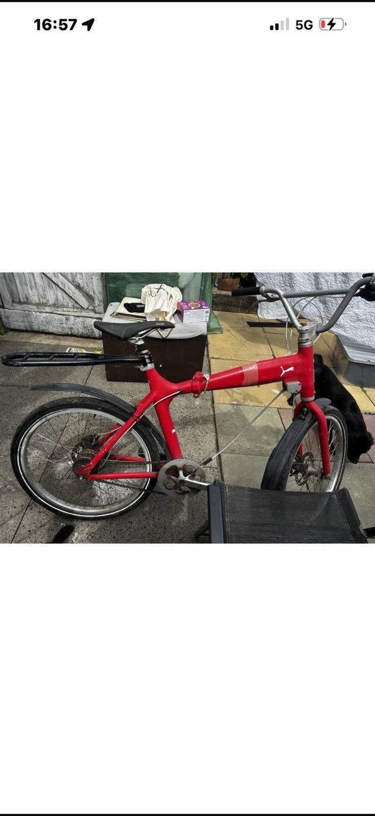 Puma Chimp Folding Bike 20in Red, Mechanical Disc Brakes, Mudguards, Rack