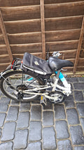 Compass 20in Folding Bike Blue/White/Black Rear Rack & Mudguards