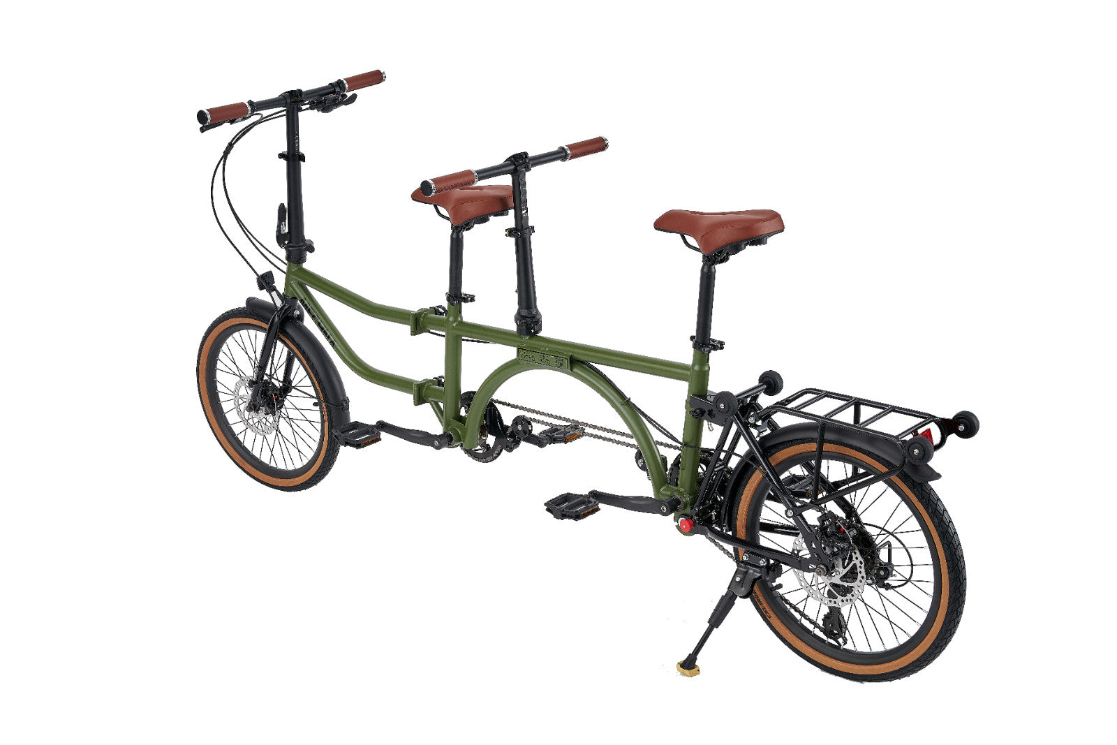 Ecosmo 20" Wheel New 4-Way Folding Steel Tandem Bicycle Bike 7 Speeds - 20TF02GN