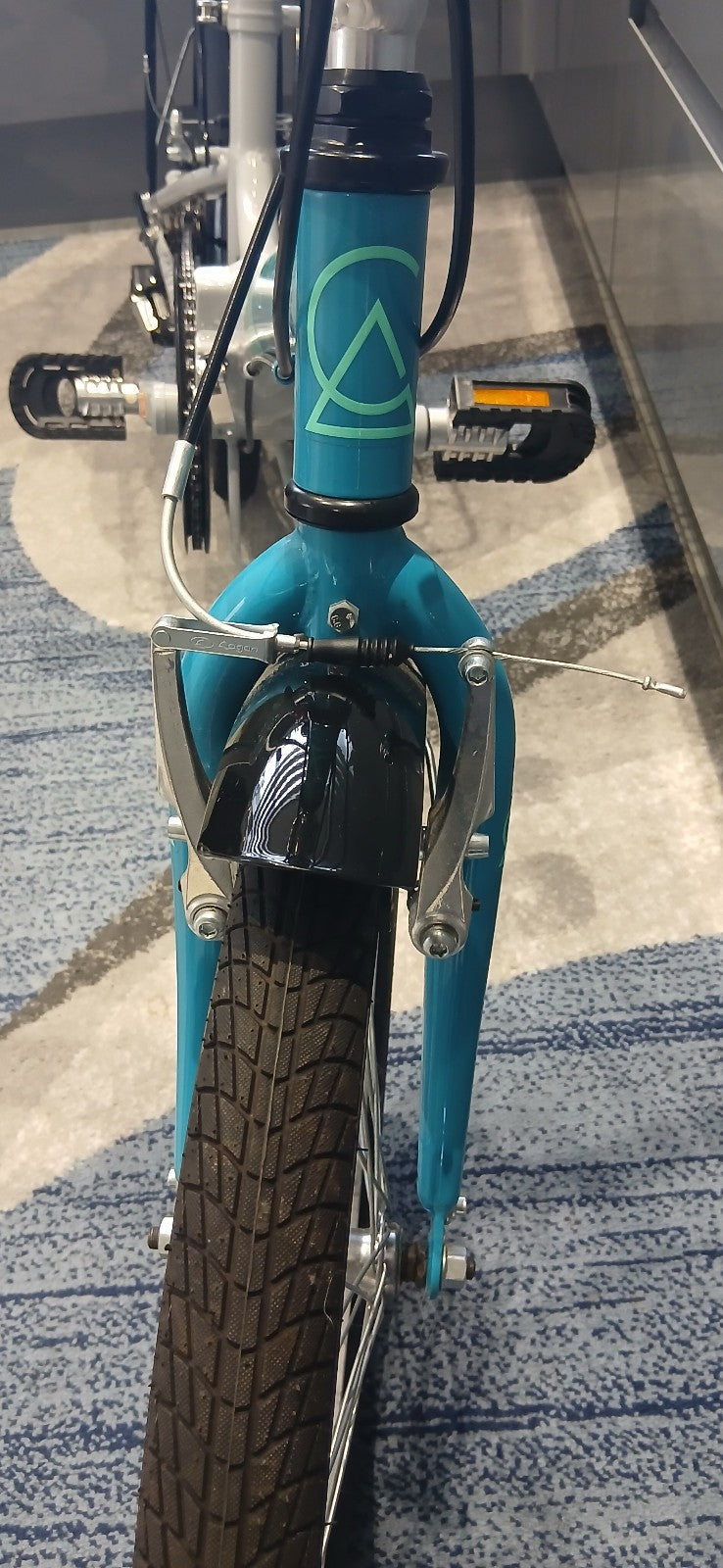 Compass Northern Folding Bike 20” wheels White and blue
