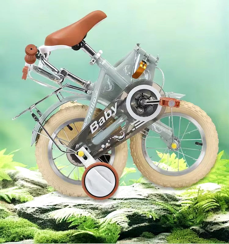 Unique Kids folding bike bicycle with removable Rack & Basket - 12/14/16/18 inch