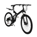 21-Speed Folding Mountain Bike Foldable Bicycle 26" Portable Adult Mountain Bike