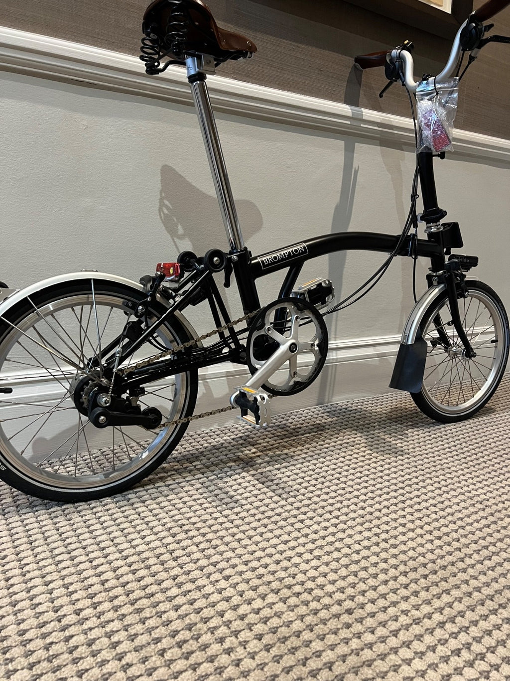 Black Brompton Folding Bike - 2019 M-Type, 6-Speed - Excellent Condition