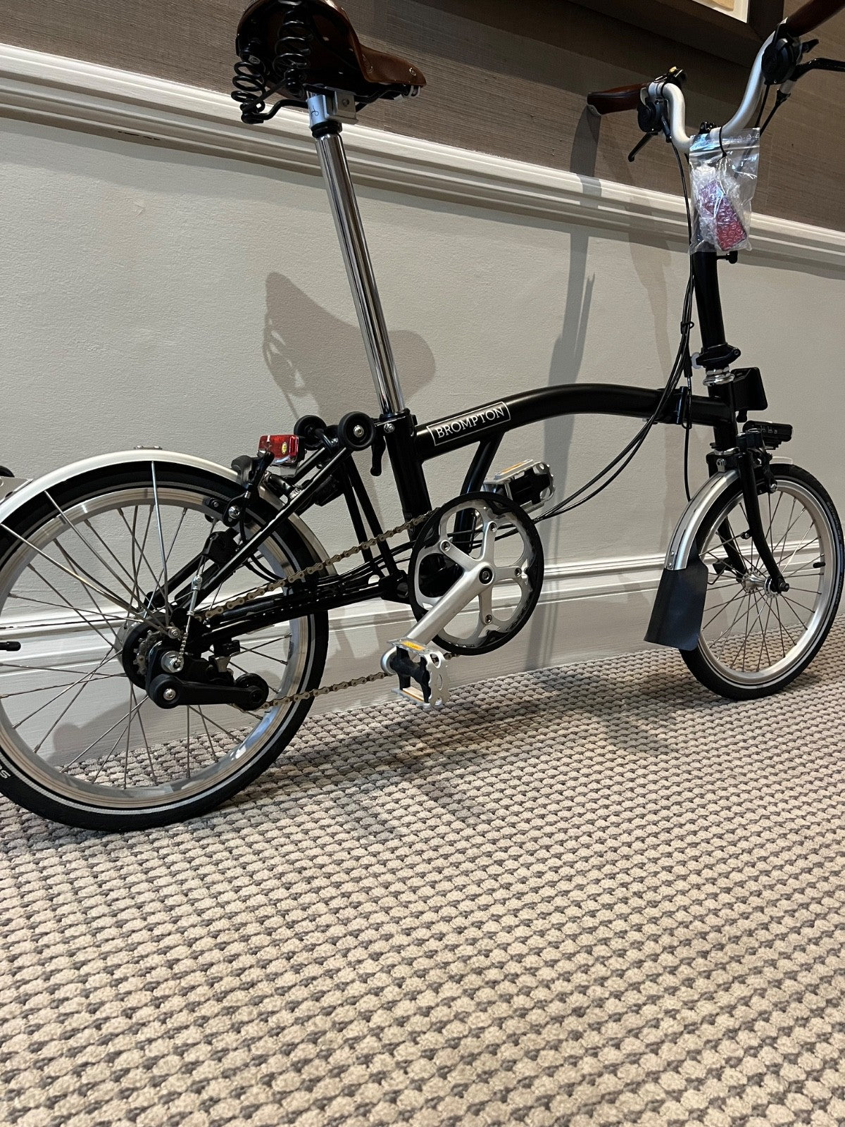 Black Brompton Folding Bike - 2019 M-Type, 6-Speed - Excellent Condition