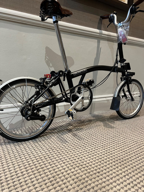 Black Brompton Folding Bike - 2019 M-Type, 6-Speed - Excellent Condition