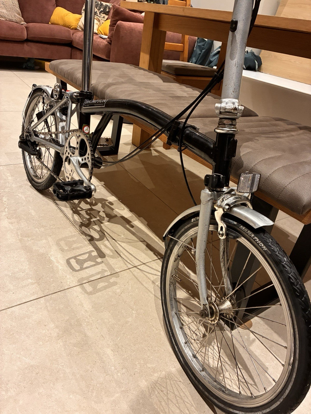 Brompton Folding Bike Black/Silver 16in Wheels Mudguards Reflectors