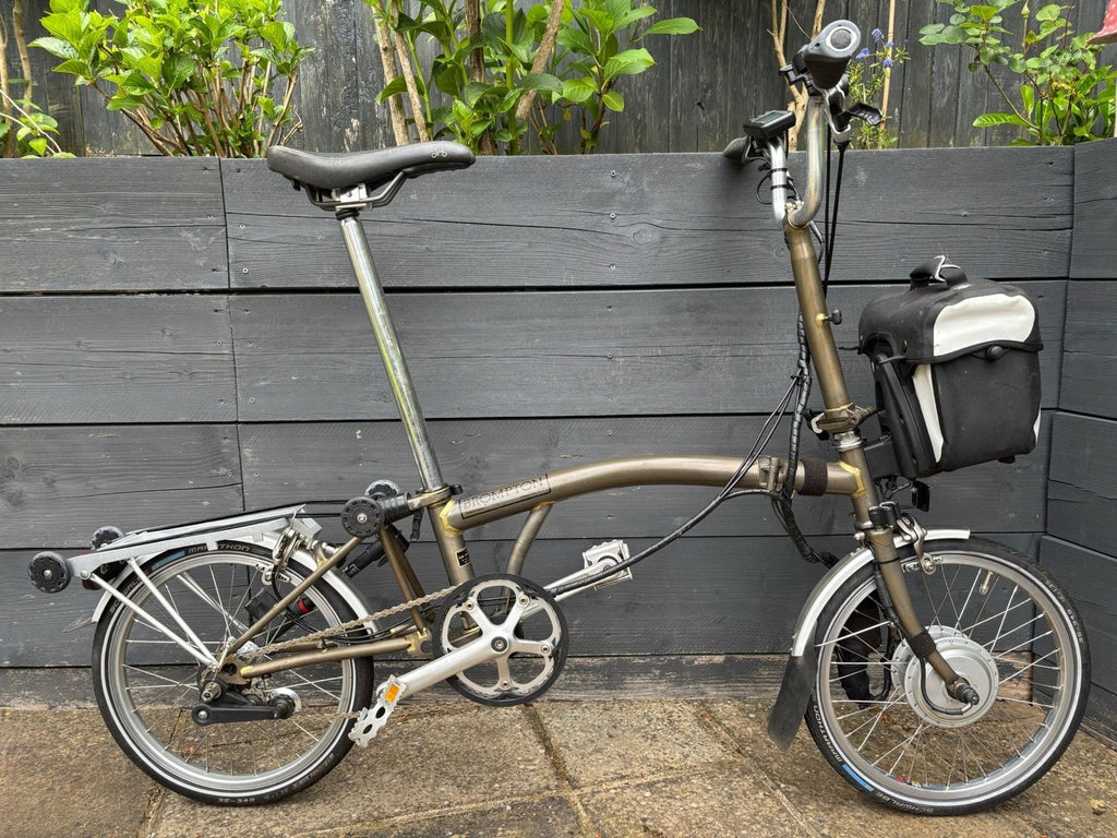Brompton M3L Folding Bicycle + Assist in Raw Lacquer - Only Light Leisure Use