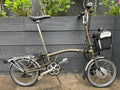 Brompton M3L Folding Bicycle + Assist in Raw Lacquer - Only Light Leisure Use