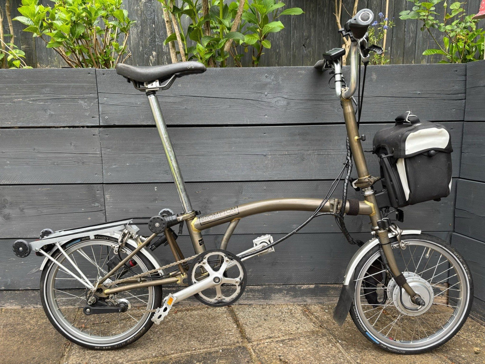 Brompton M3L Folding Bicycle + Assist in Raw Lacquer - Only Light Leisure Use