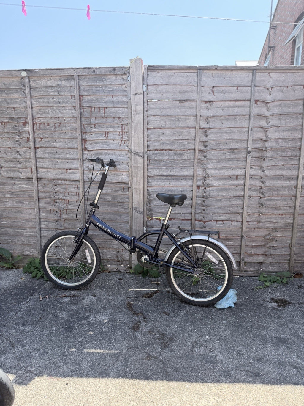 Apollo Folding Bike 20 in Blue/Black Rear Rack Mudguards Caliper Brakes