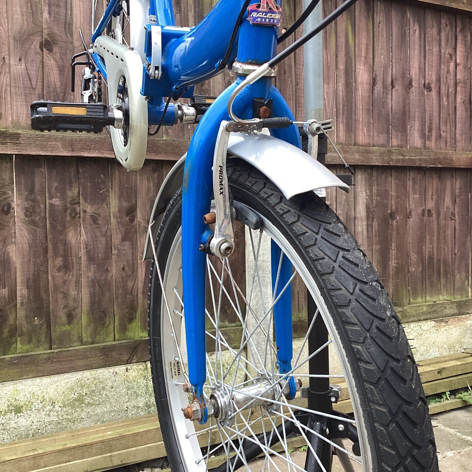 Raleigh Stowaway Steel 6 Speed Folding Bike In Blue - Serviced - 20" Wheels
