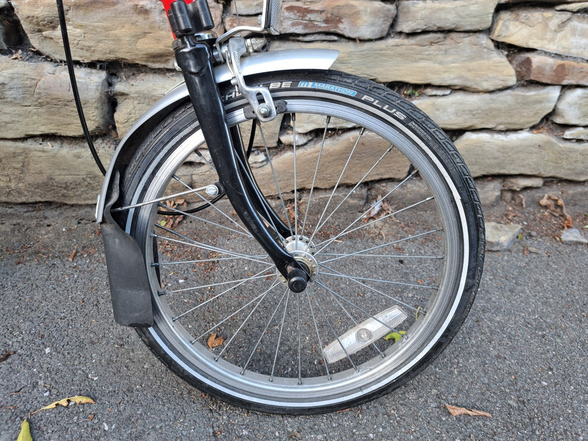 Brompton Folding Bike with 5-speed Hub Gear,  Red & Black