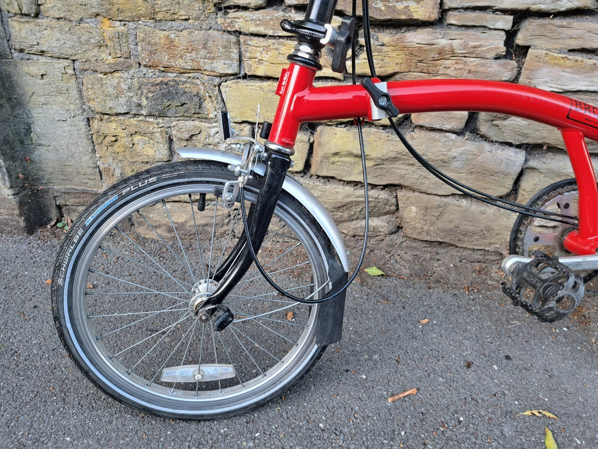 Brompton Folding Bike with 5-speed Hub Gear,  Red & Black