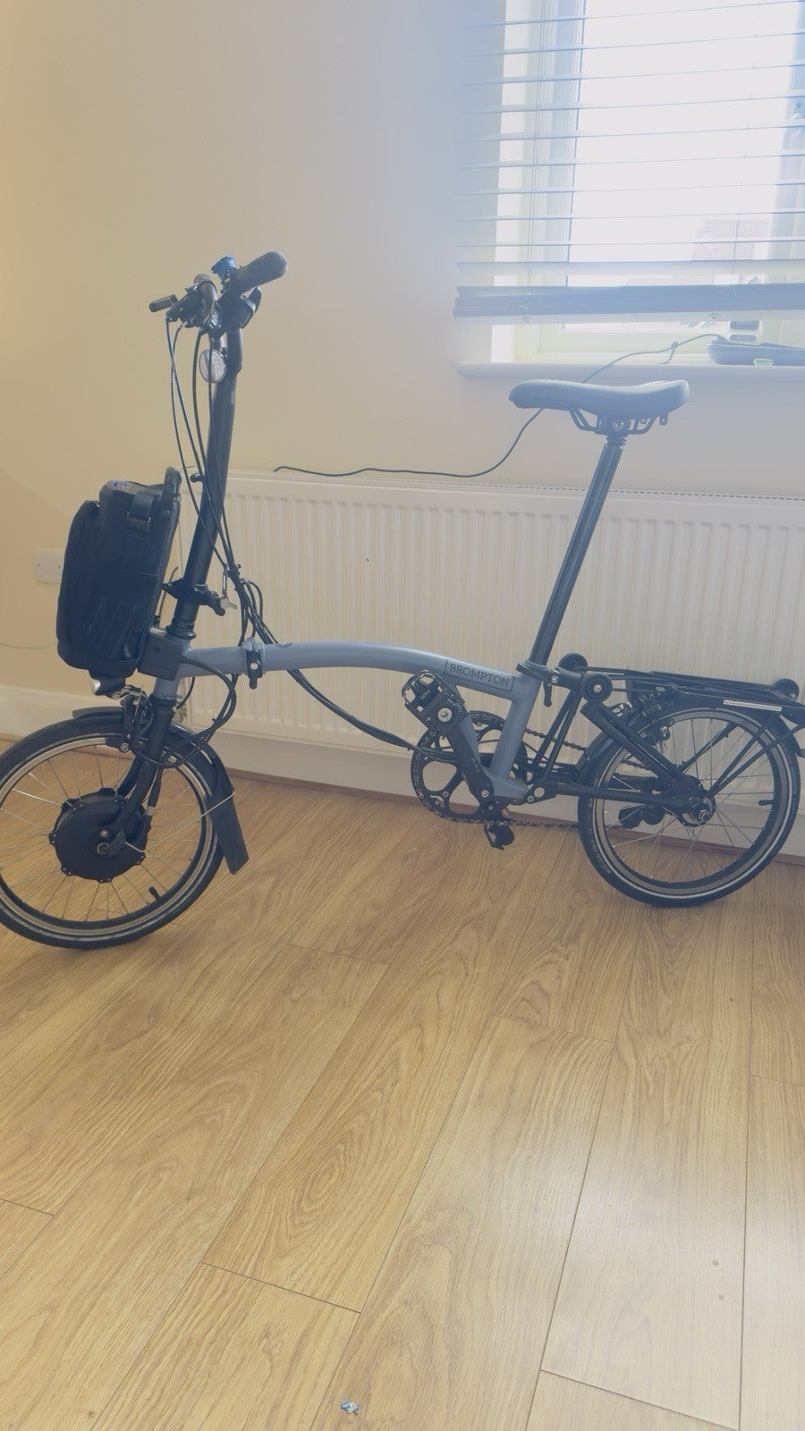 Brompton Folding Bike 16in Grey/Black Rear Rack Mudguards Front Bag