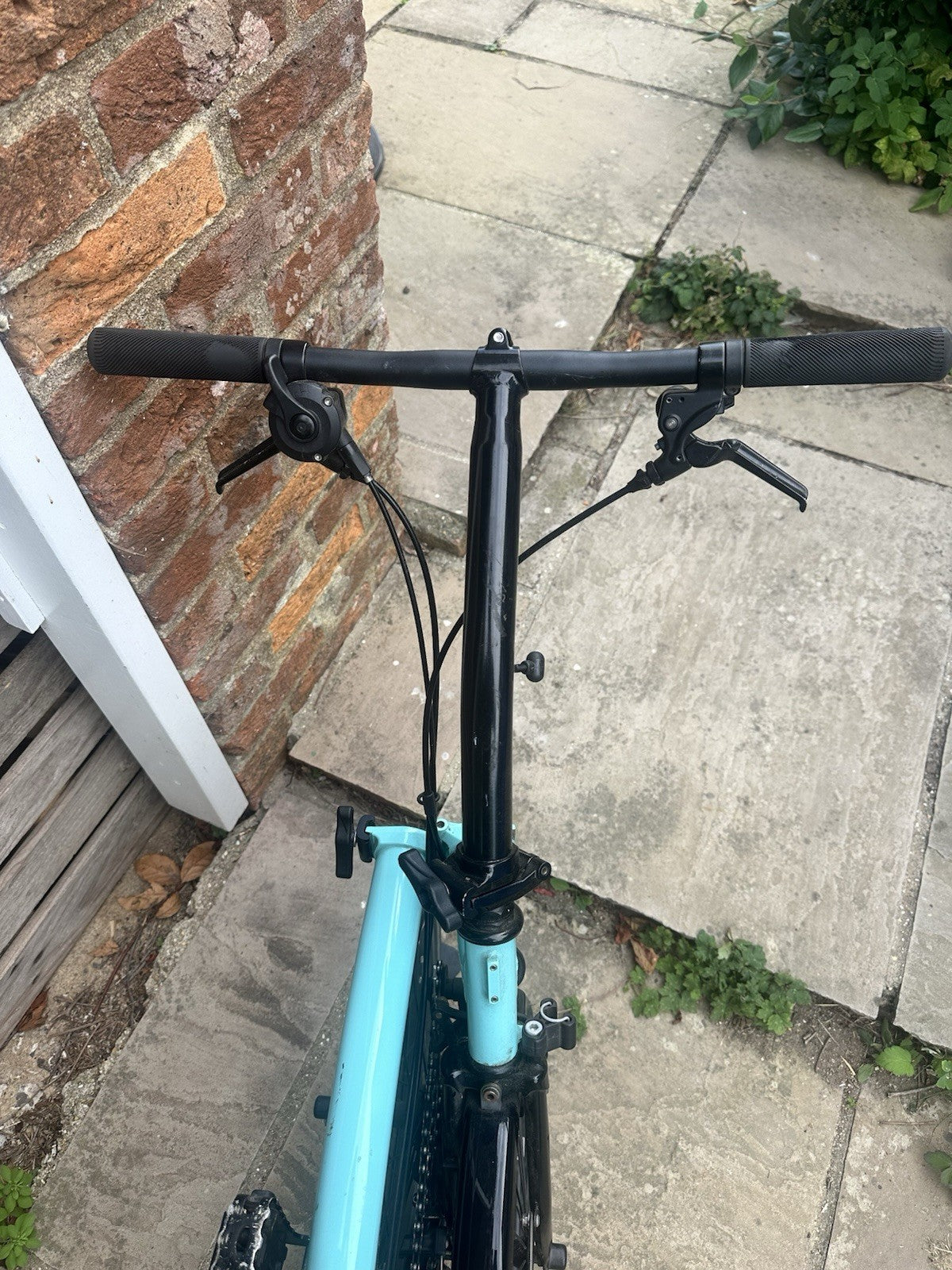 Brompton Folding Bike 2 Speed Blue/Black 16in Wheels with Mudguards