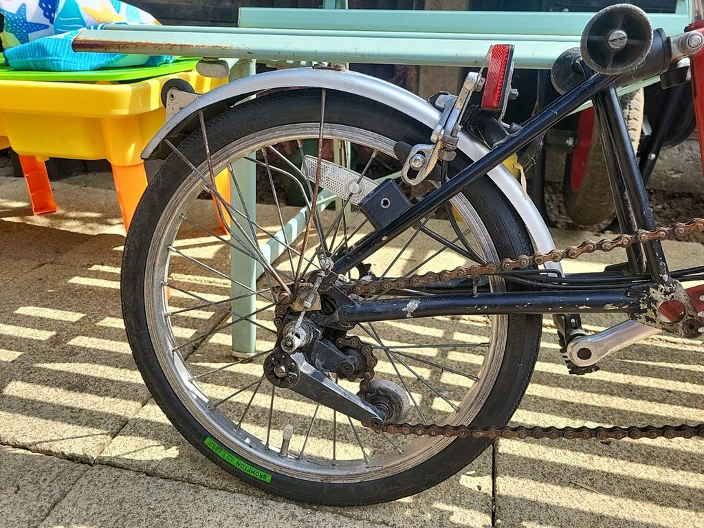 Brompton Folding Bicycle 90s 3-Speed Sturmey-Archer In House Red With Mudguards