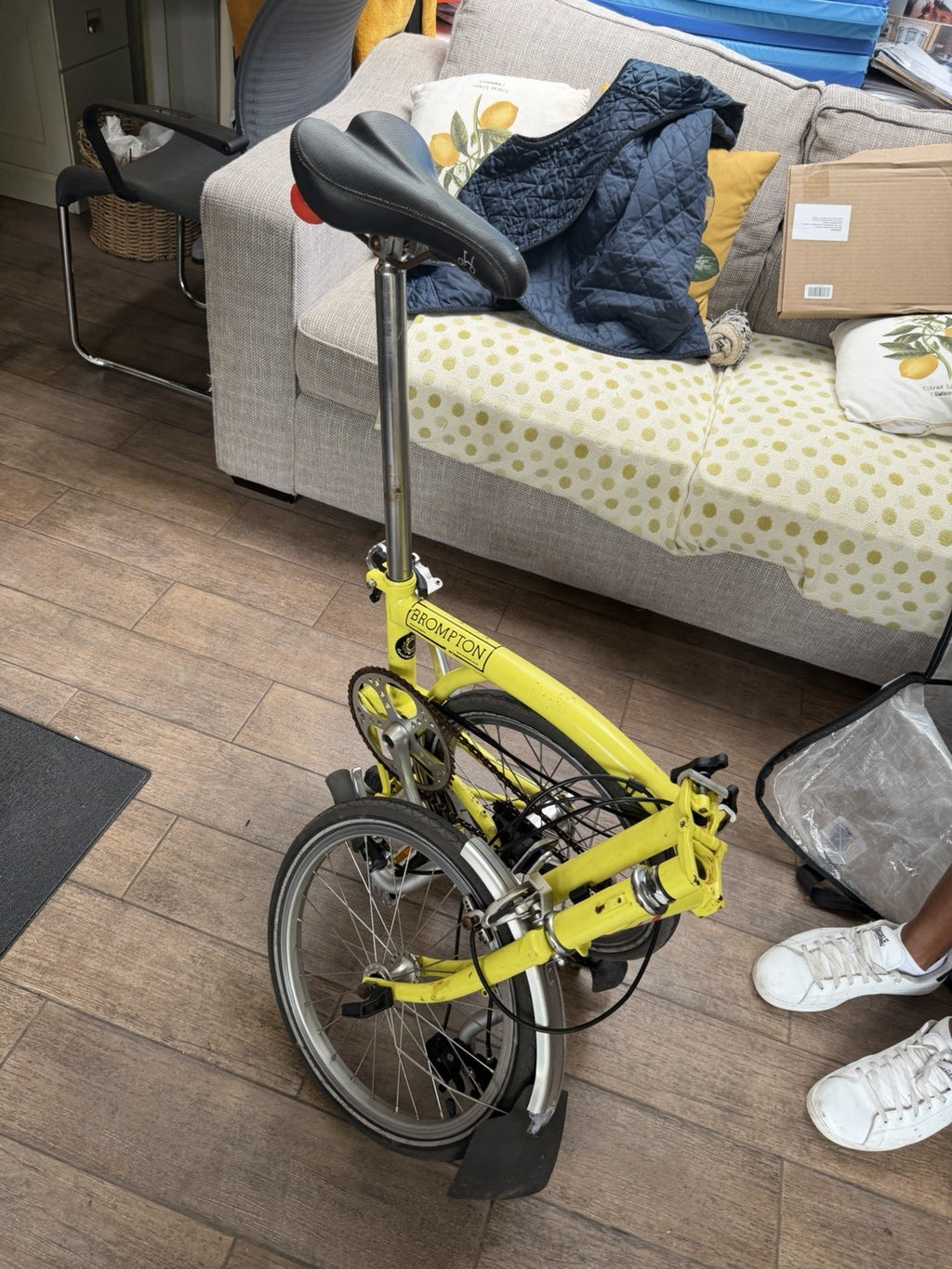 Brompton Yellow Folding Bike 16in 3-Speed Caliper Brakes Riser Bar