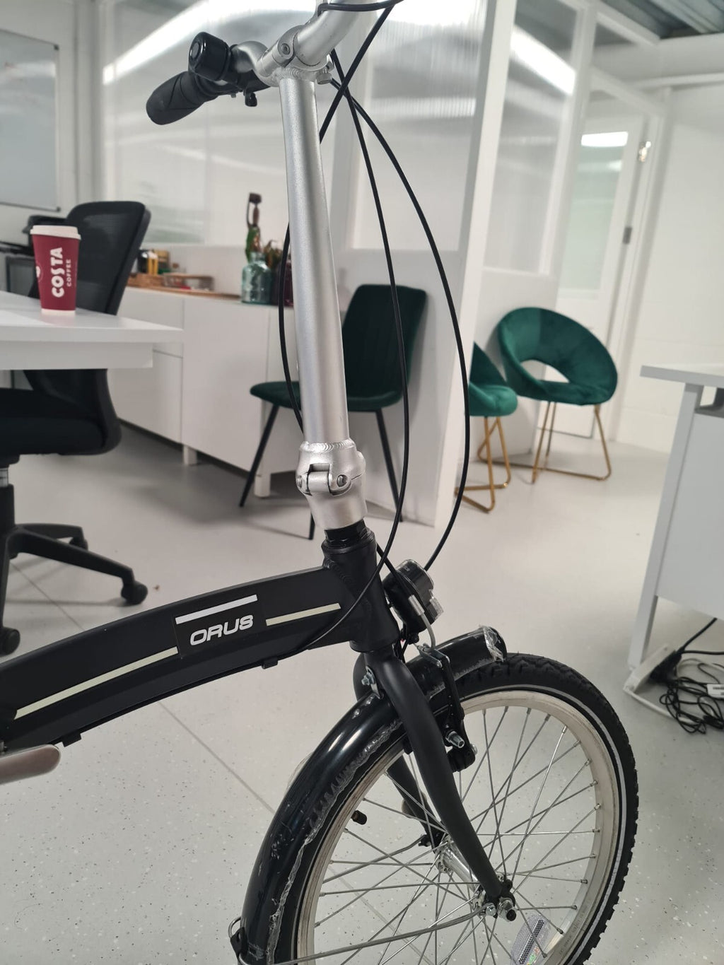 ORUS 20" Lightweight Alloy Frame 7 Speed Classic Folding Compact Bike - Black