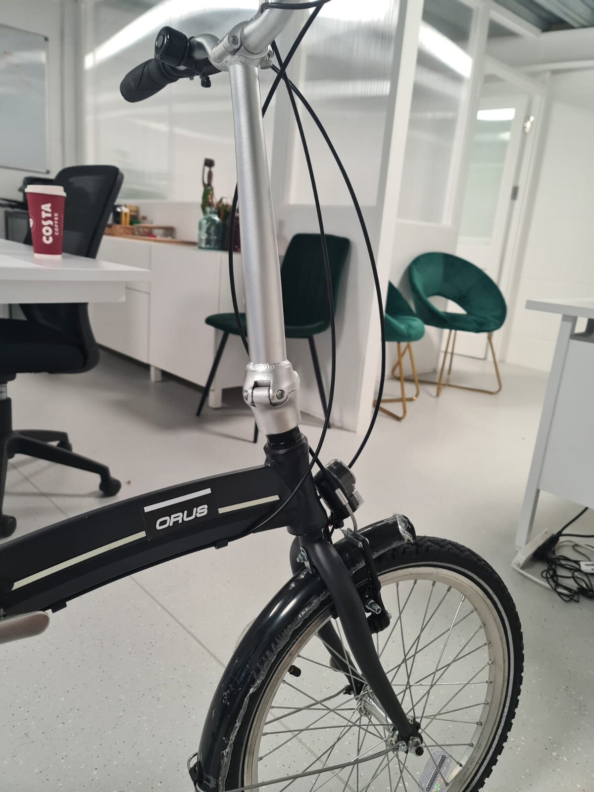 ORUS 20" Lightweight Alloy Frame 7 Speed Classic Folding Compact Bike - Black